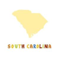 USA collection. Map of South Carolina - yellow silhouette vector