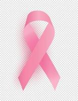 October Breast Cancer Awareness Month Concept Pink Ribbon Sign on Transparent Background. Vector illustration