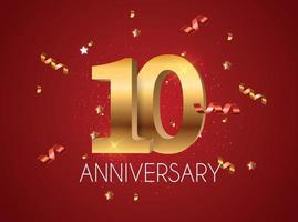 Template Logo 10 Years Anniversary Vector Illustration