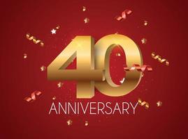 Template Logo 40 Years Anniversary Vector Illustration