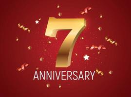 Template Logo 7 Years Anniversary Vector Illustration