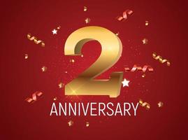 Template Logo 2 Years Anniversary Vector Illustration