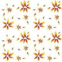 Colorful yellow echinacea on white background. Seamless pattern. Vector illustration