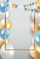 Glossy Happy Birthday Balloons Background Vector Illustration