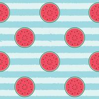 Seamless Pattern Background with Watermelon. Vector Illustration.