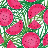 Seamless Pattern Background with Watermelon. Vector Illustration.