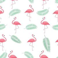 Colorful Pink Flamingo Seamless Pattern Background. Vector Illustration