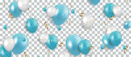 Glossy Happy Birthday Balloons Background Vector Illustration