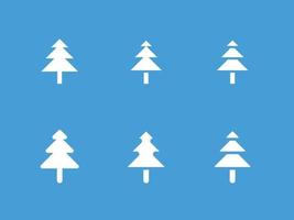 Set icon of tree in winter vector