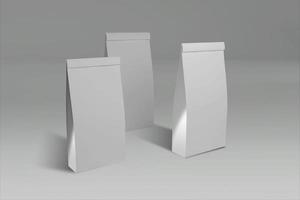 3d rendering of tree white papers box with a closed lid on gray background. suitable for your project element. photo