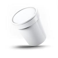 Representación 3D de caja de plástico blanco de contenedor de helado para su diseño y maqueta de logotipo. adecuado para su elemento de diseño. foto