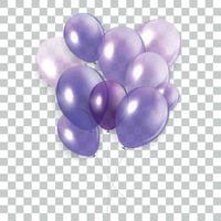 Glossy Happy Birthday Concept with Balloons isolated on transparent background. Vector Illustration