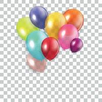 concepto de feliz cumpleaños brillante con globos aislados sobre fondo transparente. ilustración vectorial vector