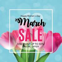 Womens Day, 8 March Sale  Spring design with Flower. Vector  Illustration