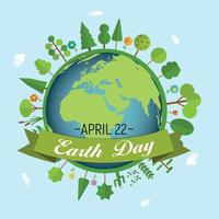 April 22, Earth Day Background Vector Illustration