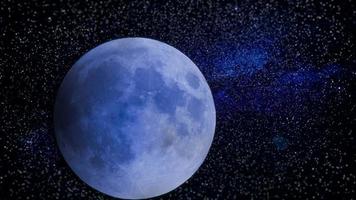 luna azul con estrellas y nubes video timelapse