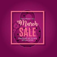 Womens Day, 8 March Sale  Spring design with Flower. Vector  Illustration