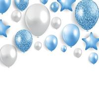 Glossy Happy Birthday Balloons Background Vector Illustration