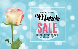 Womens Day, 8 March Sale  Spring design with Flower. Vector  Illustration