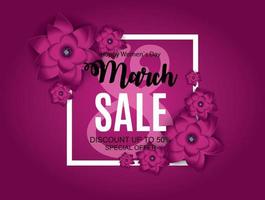 Womens Day, 8 March Sale  Spring design with Flower. Vector  Illustration