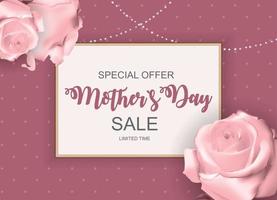 Fondo lindo de la venta del día de la madre feliz con las flores. ilustración vectorial vector