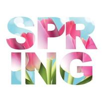 Hello Spring Banner Greetings Design  Background with Colorful Flower Elements. Vector illustration