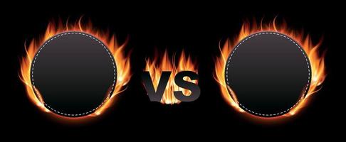 Versus Screen with Fire Vector Illustration