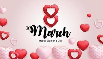 Cartel del día internacional de la mujer feliz 8 de marzo tarjeta de felicitación floral ilustración vectorial vector