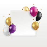 Glossy Happy Birthday Balloons Background Vector Illustration