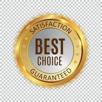 Best Choice Golden Shiny Label Sign. Vector Illustration