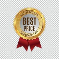 Best Price Golden Shiny Label Sign. Vector Illustration