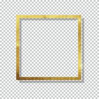 Abstract Shiny Golden Frame  Luxury  on Transparent Background. Vector Illustration