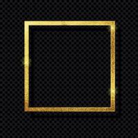 Abstract Shiny Golden Frame  Luxury  on Transparent Background. Vector Illustration