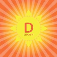 Vitamin D Sun Sign Icon. Vector Illustration
