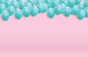 Glossy Happy Birthday Balloons Background Vector Illustration