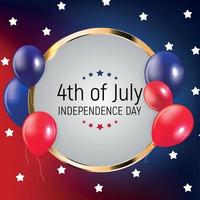 Fourth of July, Independence day of the United States. Happy Birthday America. Vector Illustration