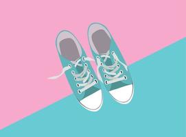 Pair of shoes on color background Vector Illustration