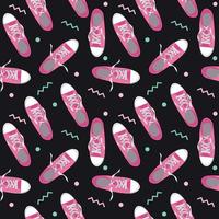 Seamless Pattern with shoes on color background Vector Illustration