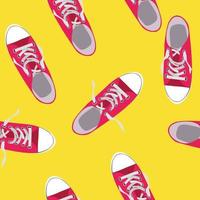 Seamless Pattern with shoes on color background Vector Illustration