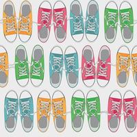 Seamless Pattern with shoes on color background Vector Illustration