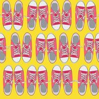 Seamless Pattern with shoes on color background Vector Illustration