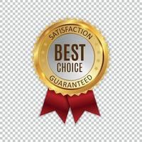 Best Choice Golden Shiny Label Sign. Vector Illustration