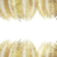 Fondo de vector de hoja de palma de oro. ilustración vectorial