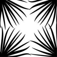 Black Palm Leaf on White Background. Vector Illustration