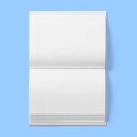 Back to school concept , hard cover blank white book middle open isolated on blue. photo