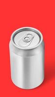 Metal Aluminum Beverage Drink Can. Ready For Your Design.3d rendering illustration. added copy space for text. photo