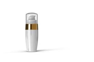 High resolution cosmetic bottle package 3d rendering isolated mockup fit for your design element. photo