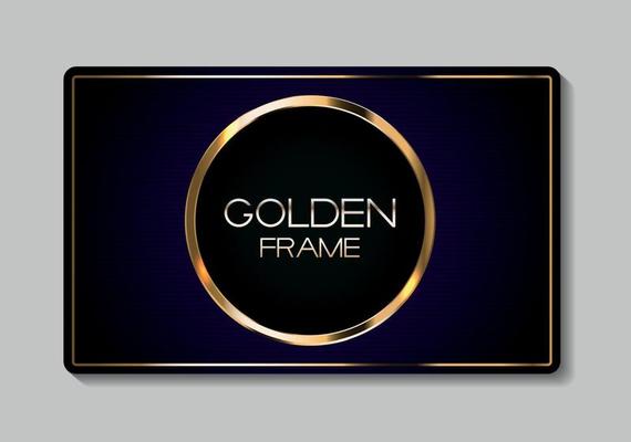 Abstract Card with Golden Frame Vector Illustration
