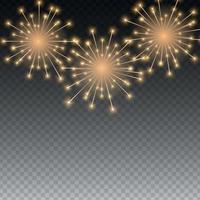 Glossy Fireworks Background Vector Illustration