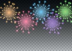 Glossy Fireworks Background Vector Illustration